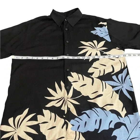 Cubavera 100% Viscose Black Tropical Button Down Casual Beach Shirt Men’s M - Picture 6 of 9